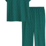 Marks & Spencer Pigiama Stampato in Misto Cotone da Donna Verde M : Amazon.it: Moda