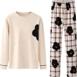 Pigiama da donna, taglie forti, in cotone, a maniche lunghe, con tasca sul petto, vita elasticizzata, con stampa floreale, set pigiama morbido e traspirante, confezione da 2 pezzi, cachi, 3XL : Amazon.it: