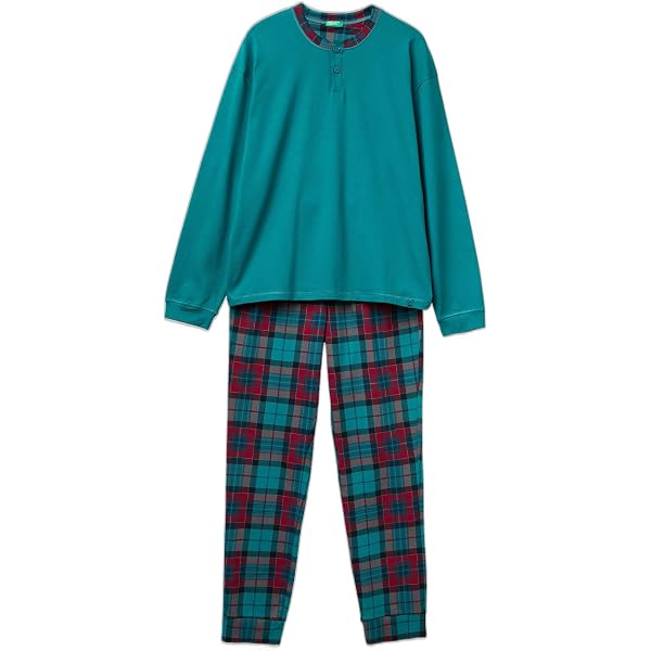 benetton-pigiami-uomo-523fje-1.jpg United Colors of Benetton Pig(Maglia+Pant) 3I474P032 Set di Pigiama, Verde, S Uomo : Amazon.it: Moda - immagine 1