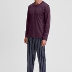 CALIDA Pigiama Uomo Lungo Cotone Invernale 46/48 / Bordeaux