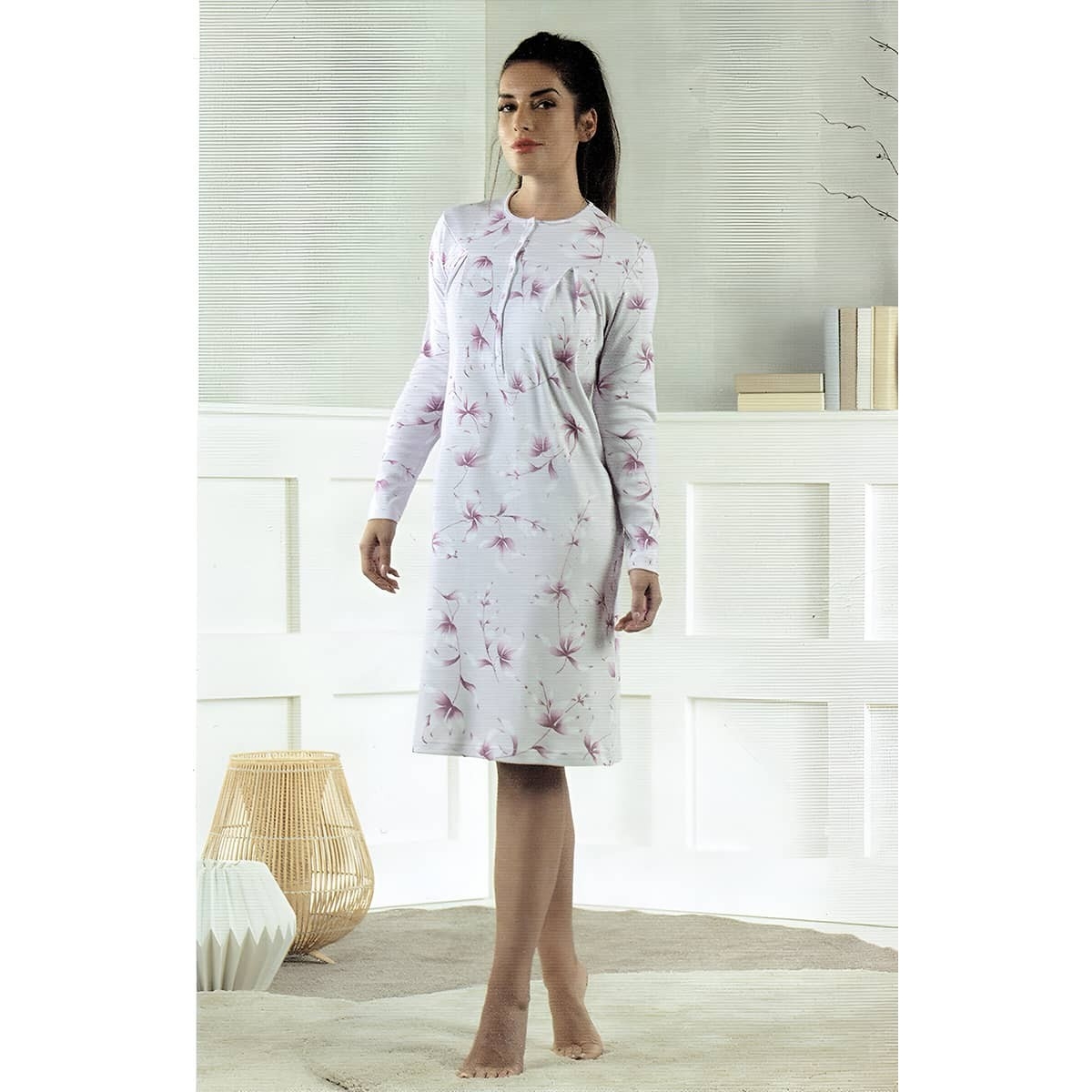 camicia-da-notte-cotone-049unu-1.jpg Camicia da notte in caldo cotone by Venere 2551 - immagine 1