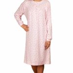 Camicia da notte donna in jersey di cotone caldo Silvia 11986 Silvia