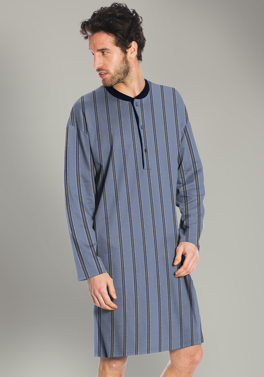 camicia-da-notte-cotone-228ojm-1.jpg Uomo camicia da notte in caldo cotone - immagine 1