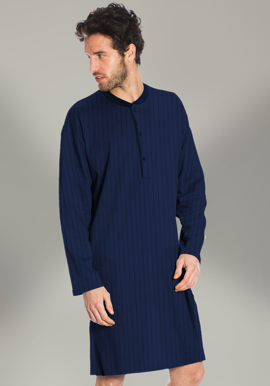 camicia-da-notte-cotone-385usc-1.jpg Uomo camicia da notte in caldo cotone - immagine 1