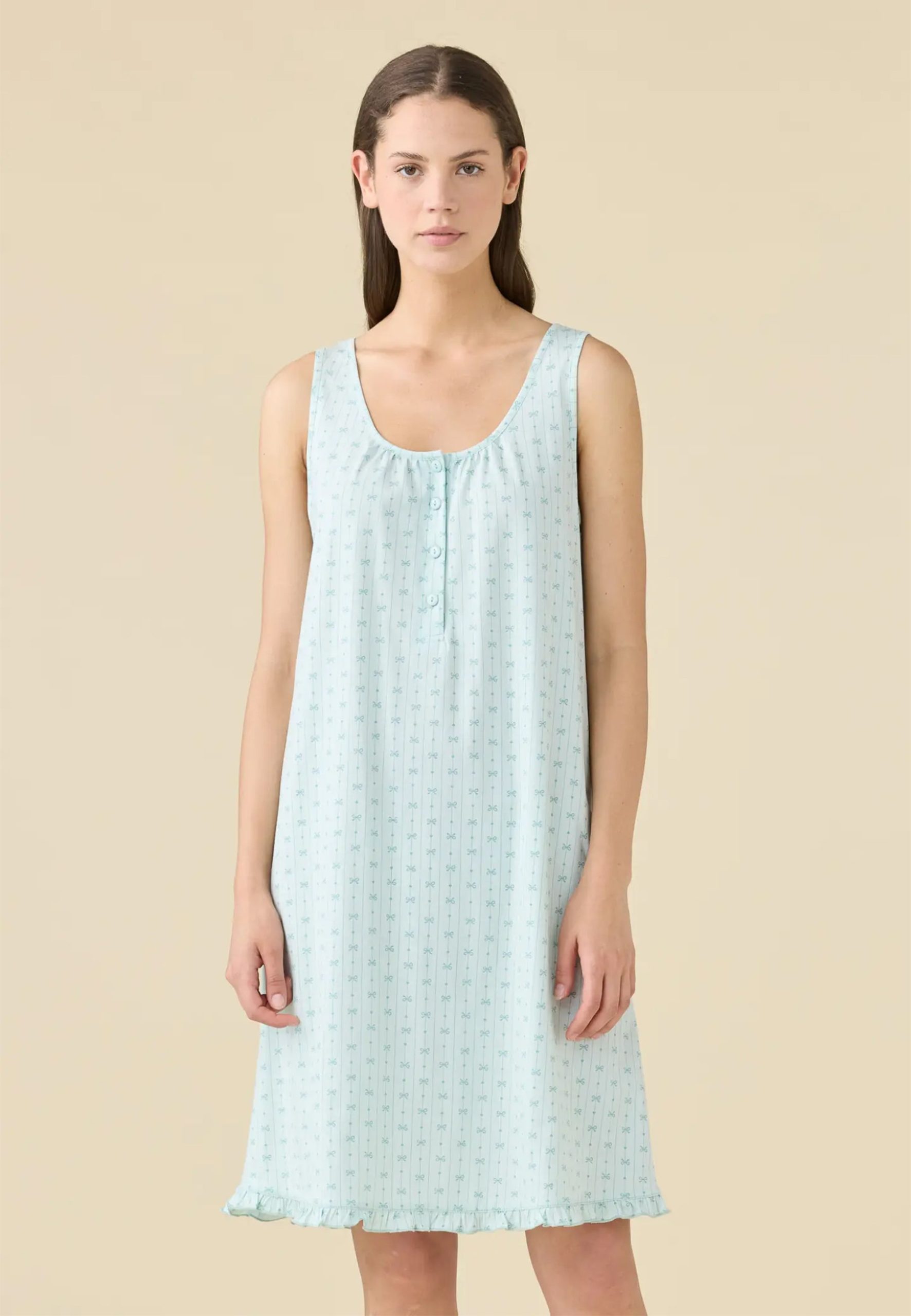 camicia-da-notte-cotone-480lmo-1.jpg NOI DI NOTTE Camicia da Notte Donna Estiva Cotone ART. LA003565 S / Acqua - immagine 1