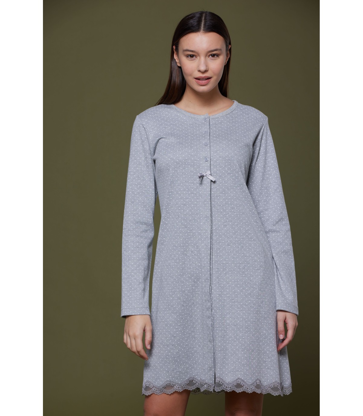 camicia-da-notte-invernale-034hug-1.jpg NOIDINOTTE CAMICIA DA NOTTE DONNA MANICA LUNGA CALDO COTONE ART.LA2672 - immagine 1