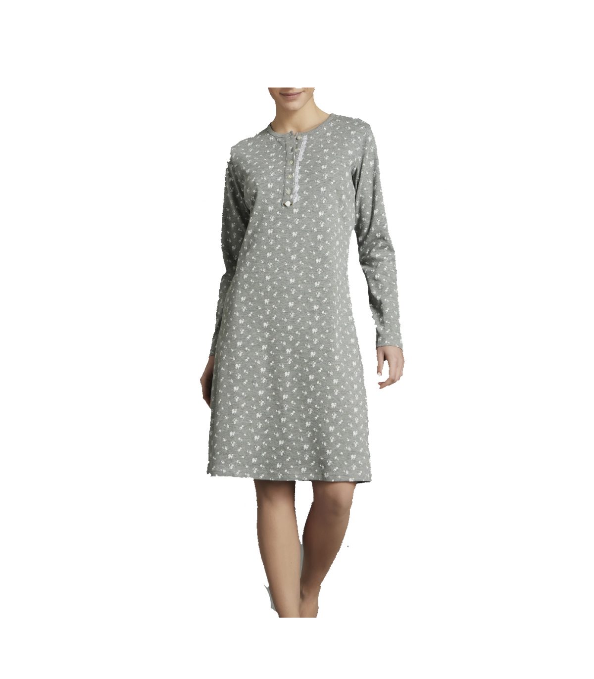camicia-da-notte-invernale-556kwj.png RAGNO CAMICIA DA NOTTE DONNA M/LUNGA INTERLOCK DI COTONE E VISCOSA ART.DA47NK - immagine 1