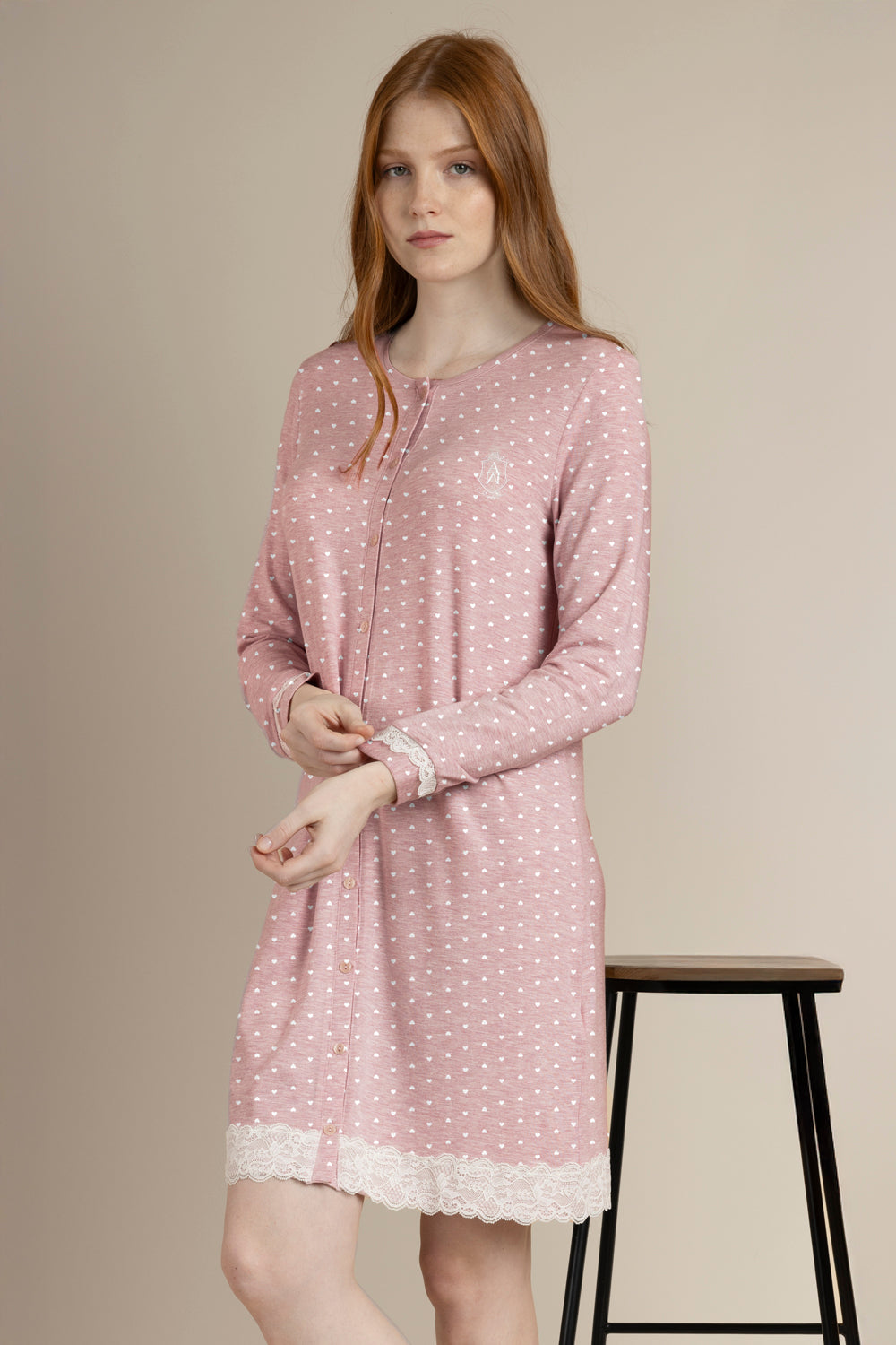 camicia-da-notte-invernale-575taz-1.jpg Camicia da notte invernale Donna in viscosa aperta 61446 - immagine 1