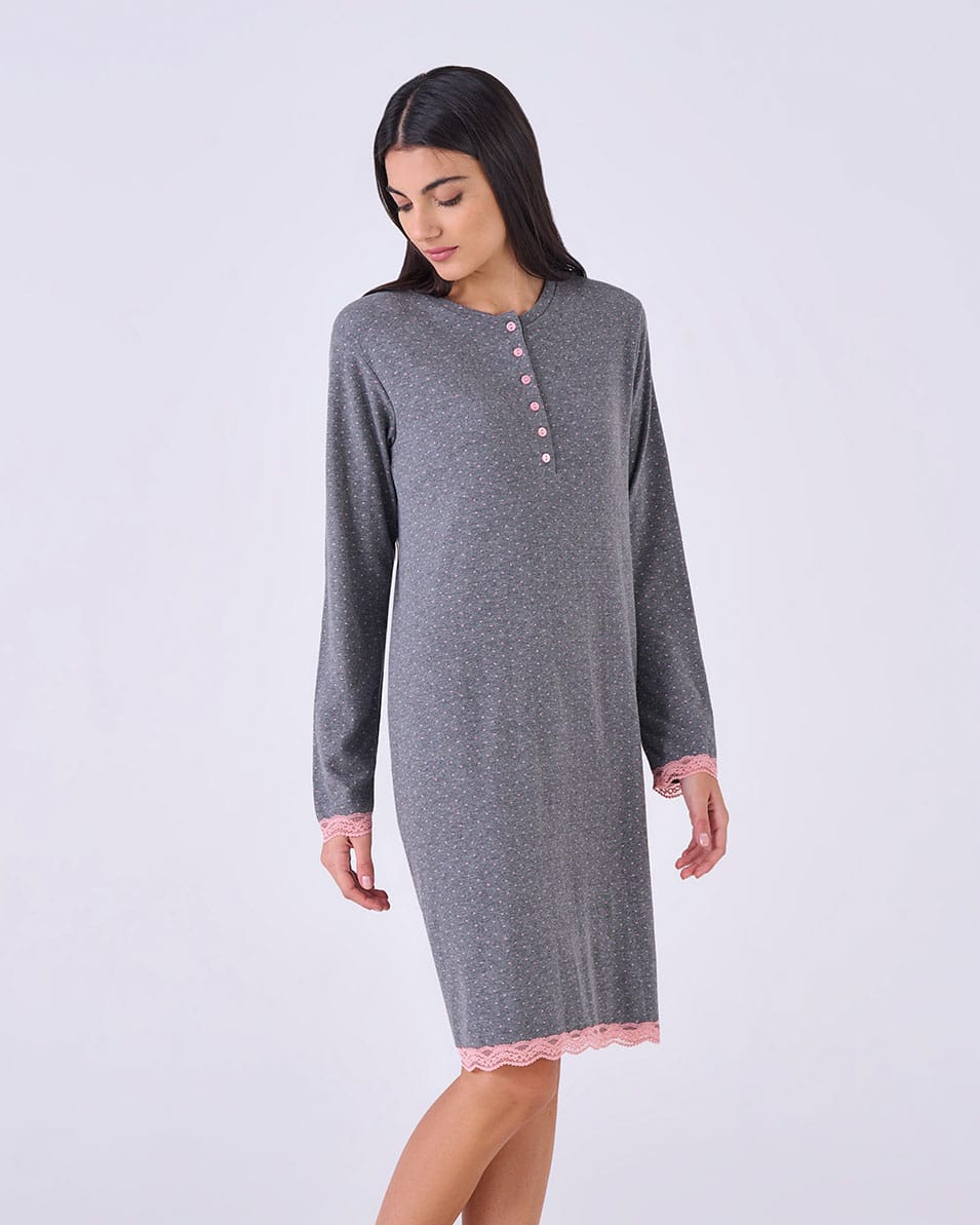 camicia-da-notte-invernale-658jvv-1.jpg Camicia da notte caldo cotone pois – pigiamiamoci - immagine 1