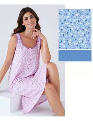 camicie-da-notte-estive-564zdd-1.jpg Camicia da notte estiva 100% cotone spalla larga Karelpiù KC8309 - immagine 1