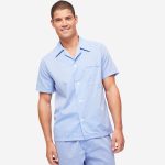 Pigiama corto cotone Amalfi azzurro Derek Rose