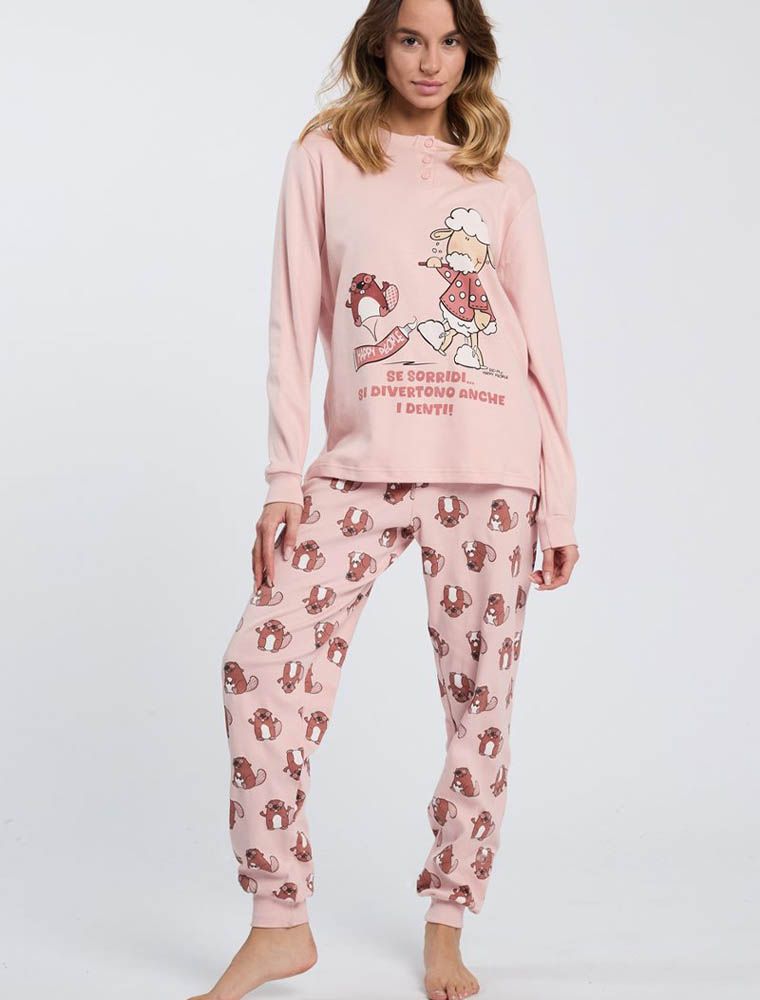 happy-people-pigiami-107jxd-1.jpg Pigiama lungo Happy People rosa - immagine 1