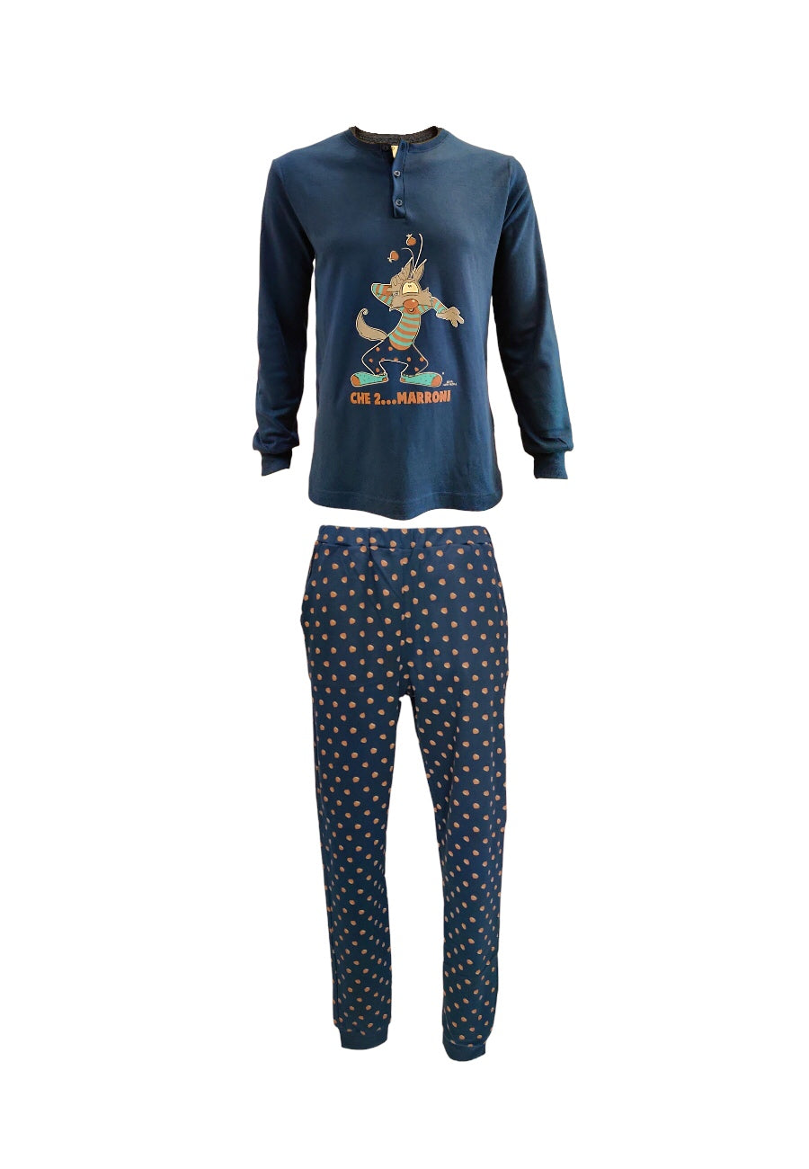happy-people-pigiami-532yso-1.jpg pigiama uomo happy people caldo cotone blu / L - immagine 1