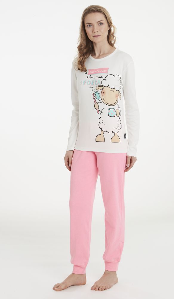 happy-people-pigiami-661ool-1.jpg Pigiama Donna Girocollo Polsino Happy People 5564 Caldo Cotone I.T.C. | Vacchetti - immagine 1