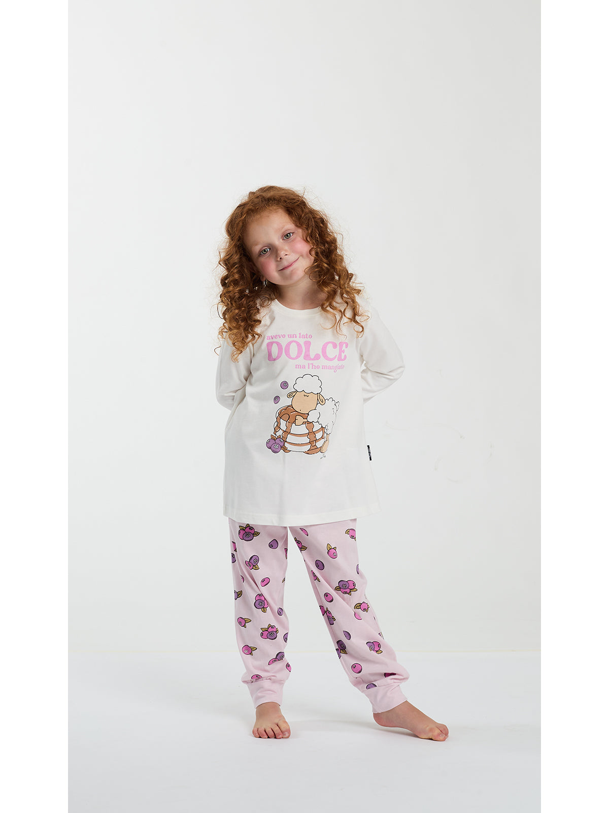 happy-people-pigiami-953loh-1.jpg Pigiama bambina girocollo, in fresco jersey di puro cotone - immagine 1