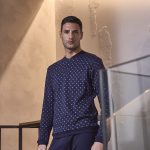 Pigiama lungo uomo in interlock cotone con polsini Julipet