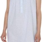 Linclalor Camicia da notte in batista di puro cotone senza maniche art. 30829 56, Celeste : Amazon.it: Moda