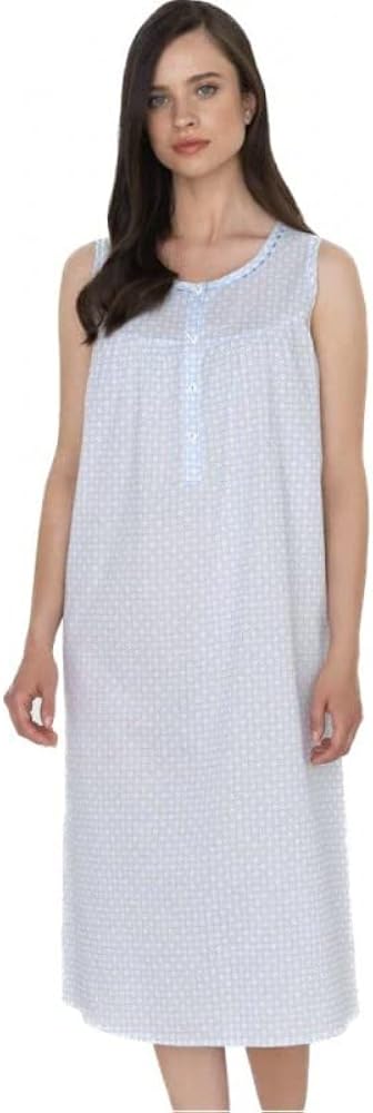 linclalor-camicie-da-notte-590zgv-1.jpg Linclalor Camicia da notte in batista di puro cotone senza maniche art. 30829 56, Celeste : Amazon.it: Moda - immagine 1