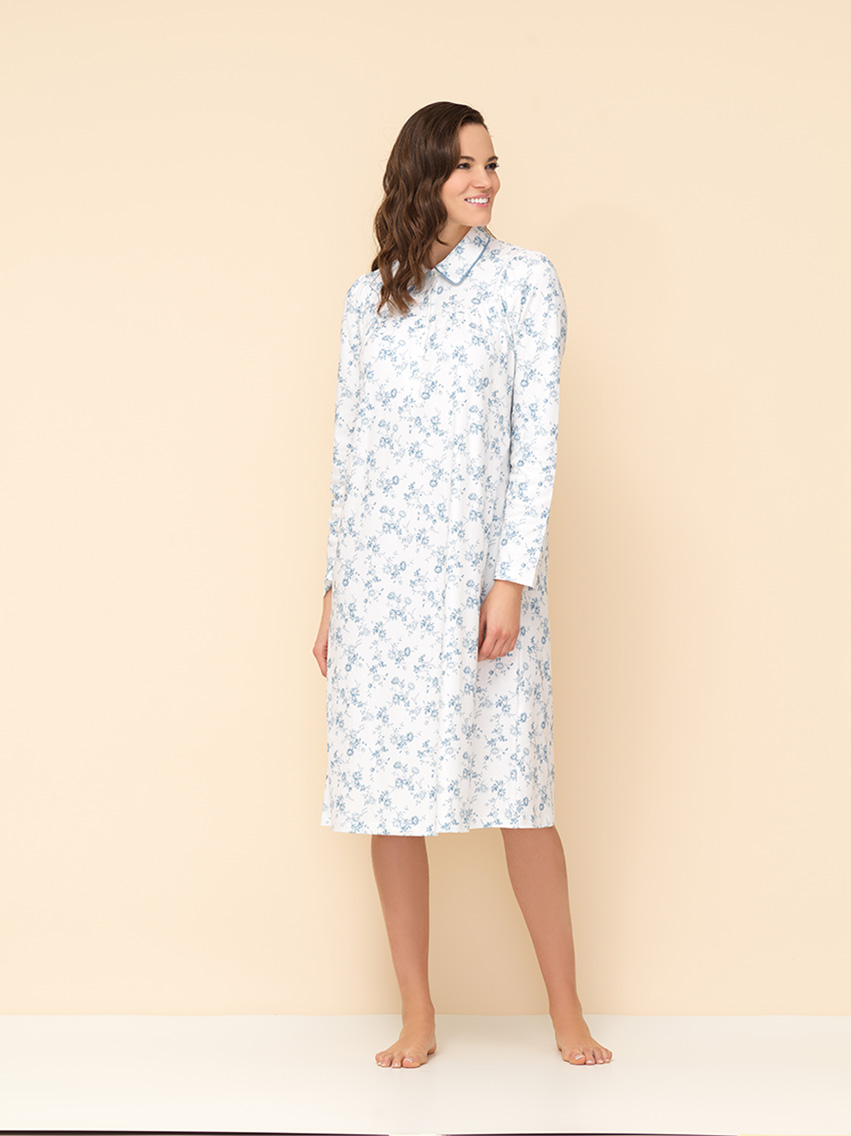 linclalor-camicie-da-notte-686nez-1.jpg Camicia da Notte m/l serafino con collo Linclalor 92709 - immagine 1