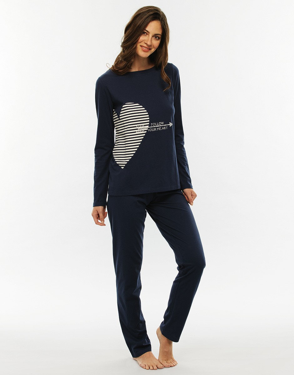 lovable-pigiami-donna-678drm-1.jpg Pigiama donna LOVABLE in jersey con scritta sul davanti. - immagine 1