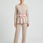 Pigiama donna marca Noidinotte Linea Calibrata: Raffinatezza a Pois in Cotone Primaverile/estivo
