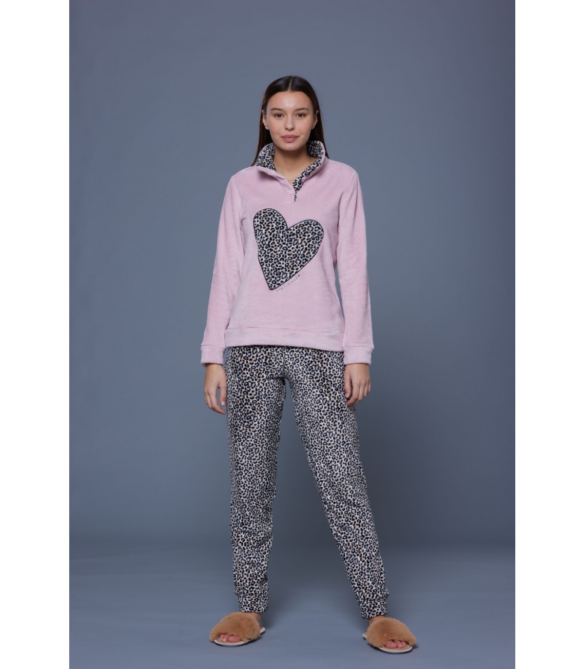 noidinotte-pigiami-245lkb-1.jpg NOIDINOTTE PIGIAMA DONNA CORAL FLEECE PANTALONE CON POLSINO ART: FA7996 - immagine 1