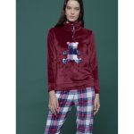 NOIDINOTTE PIGIAMA DONNA MANICA LUNGA PANTALONE LUNGO CORAL FLEECE ART.FA8007