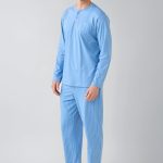 Noidinotte Pigiama Uomo Estivo in Cotone Articolo Stripes. L Azzurro : Amazon.it: Moda