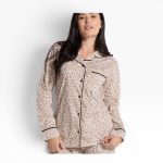 Pigiama Donna Lungo in Cotone Macu Aperto Davanti Love and Bra Art.104999