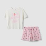 Pigiama corto rosa in puro cotone regular fit OVS KIDS da Ragazza | OVS