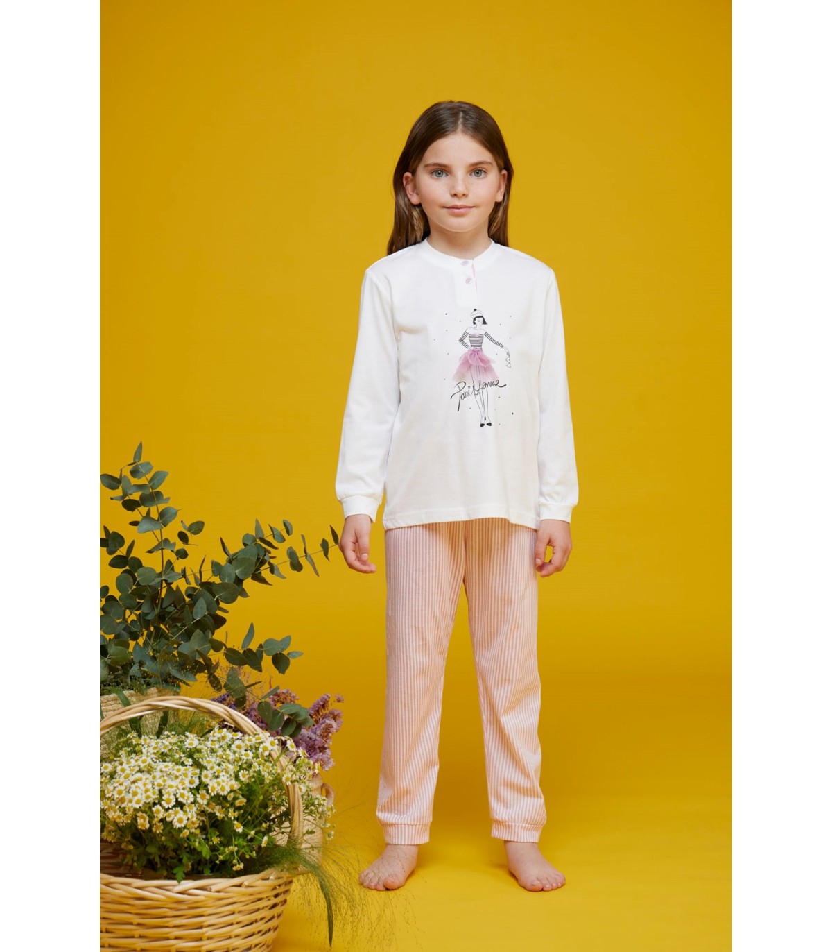 pigiama-bimba-018ymp-1.jpg NOIDINOTTE PIGIAMA BAMBINA COTONE M/LUNGA ART.FE2379 - immagine 1
