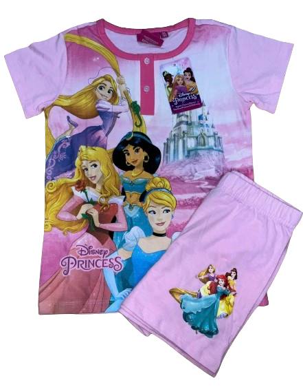 pigiama-bimba-695dny-1.jpg Pigiama Bambina Le PRINCIPESSE "DISNEY" Maglia e Pantalone Corto Estivo Cotone con scatola - immagine 1