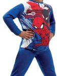 Sabor Pigiama Bambino Manica Lunga in Cotone Interlock Spiderman colore blu Royal | Galeone