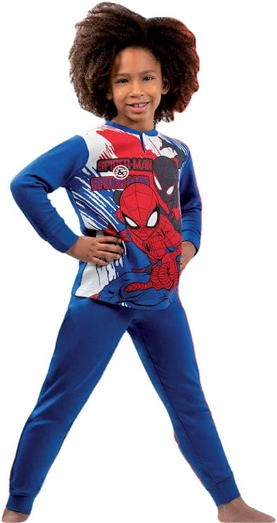 pigiama-bimbo-439oqc-1.jpg Sabor Pigiama Bambino Manica Lunga in Cotone Interlock Spiderman colore blu Royal | Galeone - immagine 1
