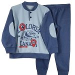 Pigiama bambino bimbo punto milano felpato invernale Maele made in italy Dolce Casa Biancheria
