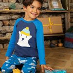 Frugi Pigiama Bimbo Jamie Jim Jams, Blu/Orso Polare Cotone bio bambino