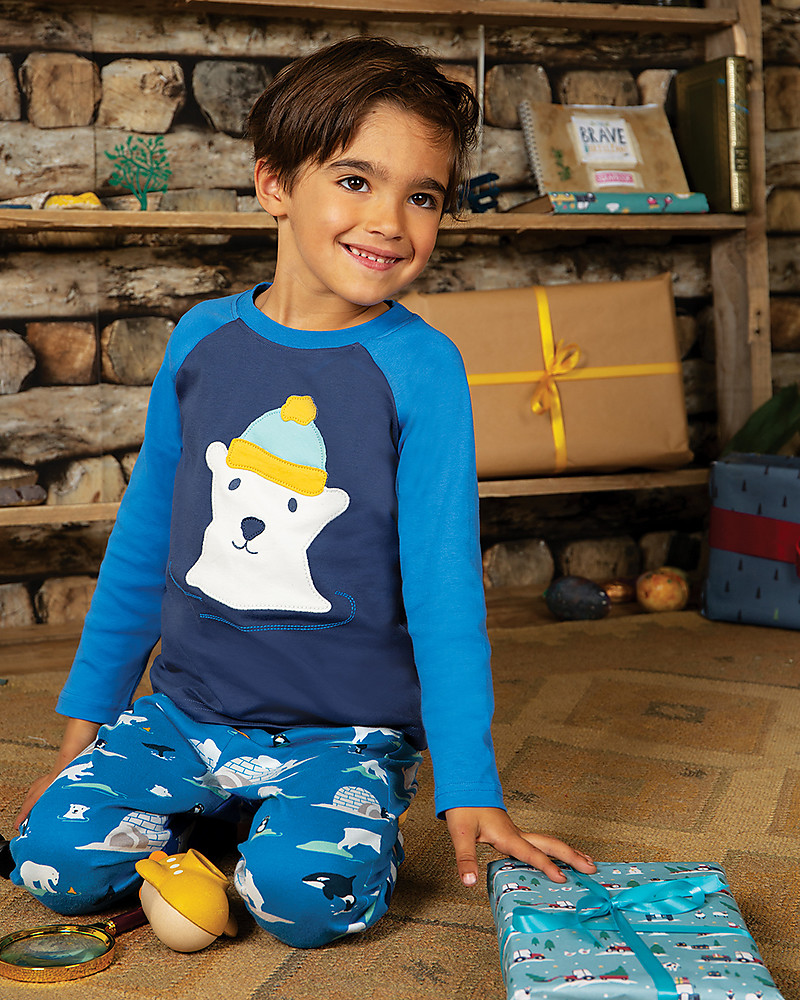 pigiama-bimbo-506kbr-1.jpg Frugi Pigiama Bimbo Jamie Jim Jams, Blu/Orso Polare Cotone bio bambino - immagine 1