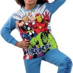 Sabor Pigiama Bambino Manica Lunga in Cotone Interlock Avengers