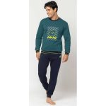 Pigiama uomo caldo cotone invernale 100% cotone giro collo Lotto 2114