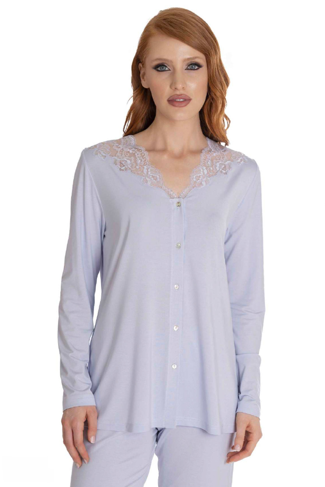pigiama-con-bottoni-donna-401tty-1.jpg Pigiama Donna Bottoni Pizzo Abbiati Private Label - immagine 1