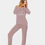 Pigiama Donna Manica Lunga "Belle" Intelock 100% Caldo Cotone Con Bottoni – Italia Magazzini