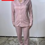 PIGIAMA DONNA APERTO CON BOTTONI DALLA S ALLA 3XL S / Azzurro