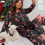 Set pigiama natalizio oversize, abbigliamento autunno inverno | SHEIN ITALIA