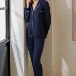 VISCOSA MORBIDA Pigiama Donna Aperto Elegante con Bottoni