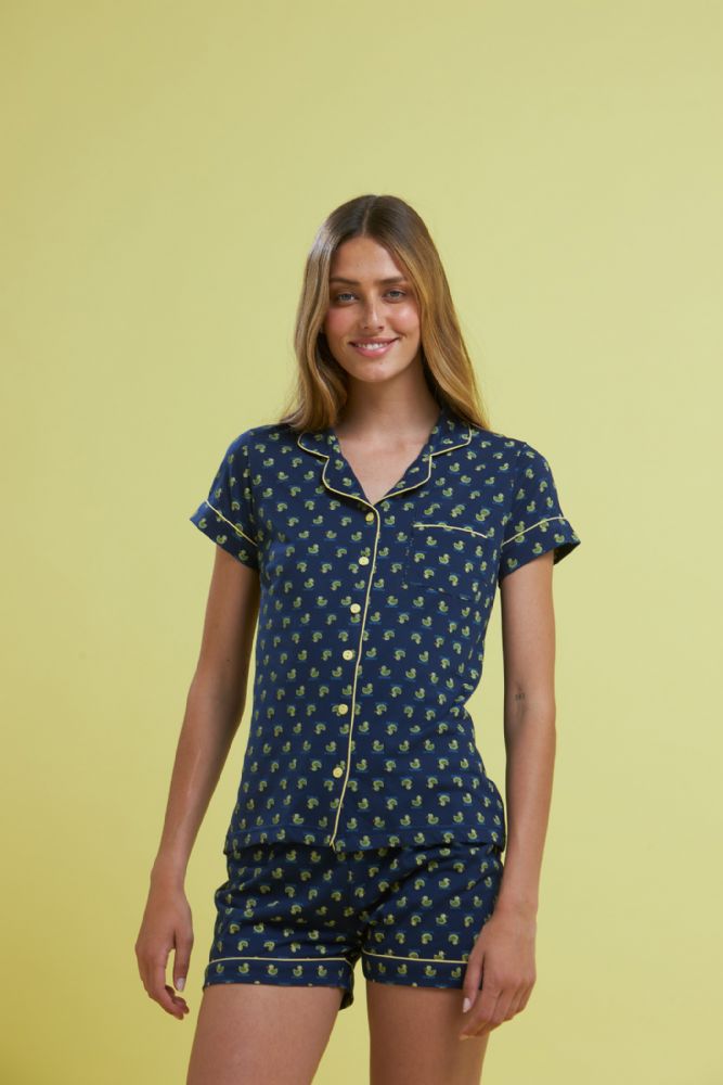 pigiama-donna-corto-395bur-1.jpg Pigiama Donna Aperto Corto Fantasia FA7739AB Cotone NOIDINOTTE | Vacchetti - immagine 1