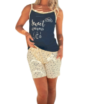 Pigiama Donna Corto Australian In Cotone Spallina Stretta Pantaloncino Corto – Italia Magazzini