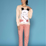 Pigiama donna marca Sabor modello Hello Spank in cotone leggero in colore rosa pesca Intimo Altieri Shop