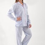 pigiama donna rigato in popeline di cotone