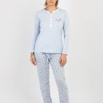 Pigiama Donna 100% Cotone Leggero LOVABLE 9L0D6OX S / Azzurro