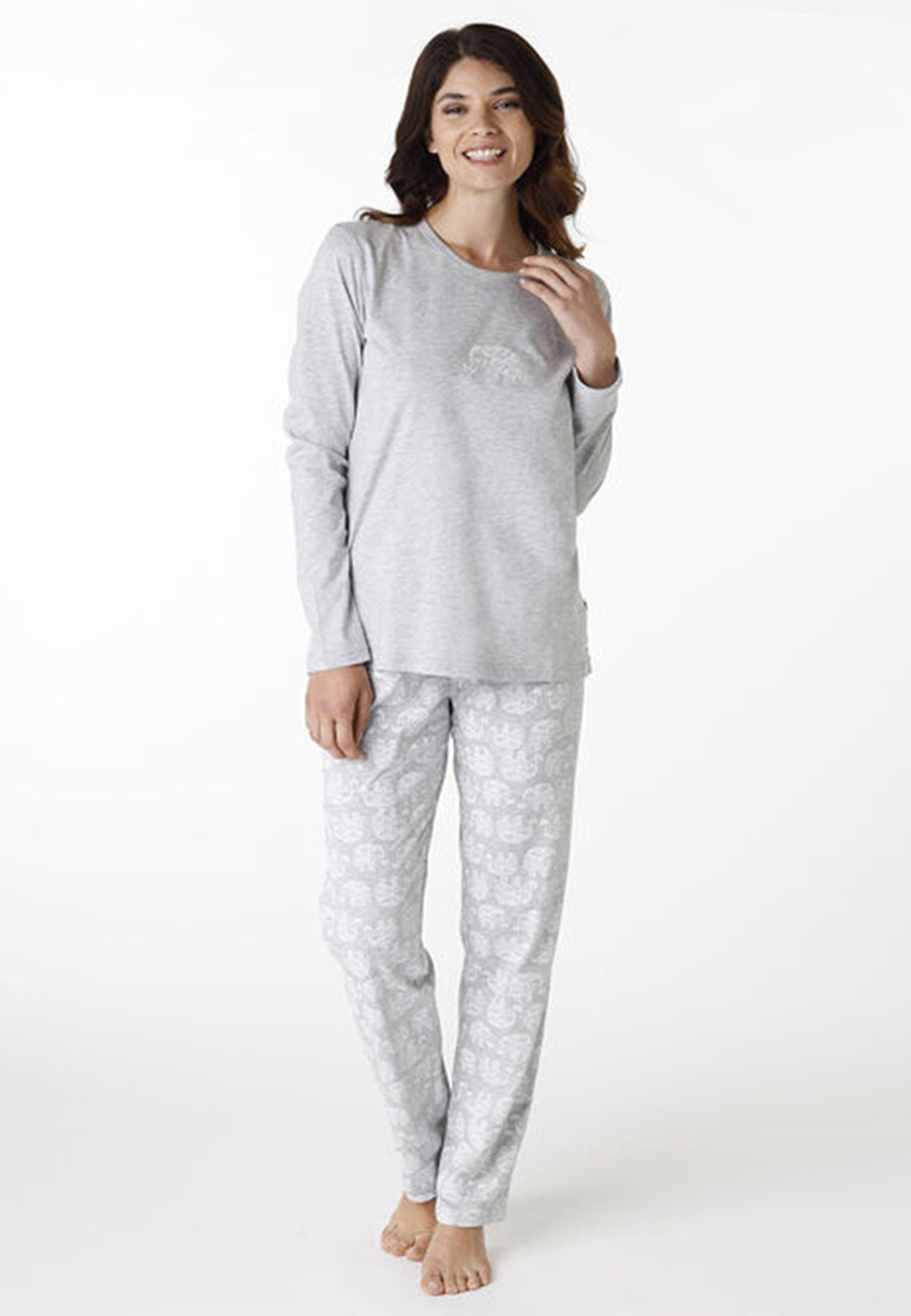 pigiama-donna-cotone-leggero-874pms-1.jpg Pigiama Donna Lungo 100% Cotone Leggero LOVABLE 9L0DW8 - immagine 1